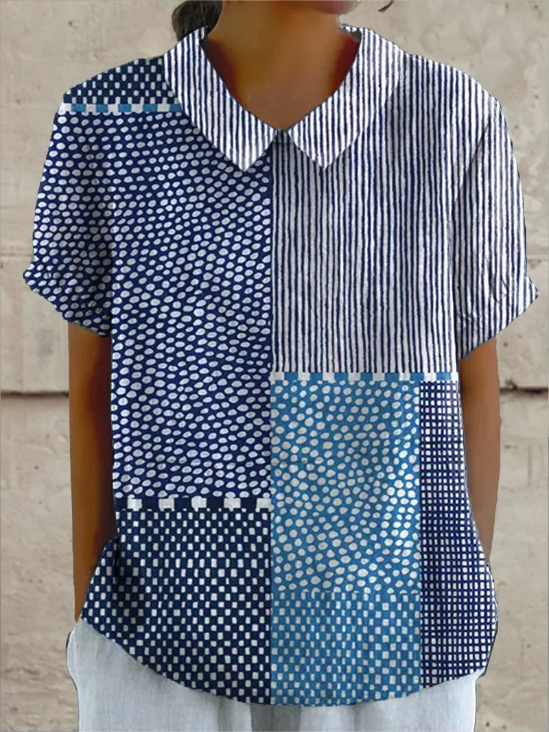 Allie | Mönstrad blus i lapptäckesstil