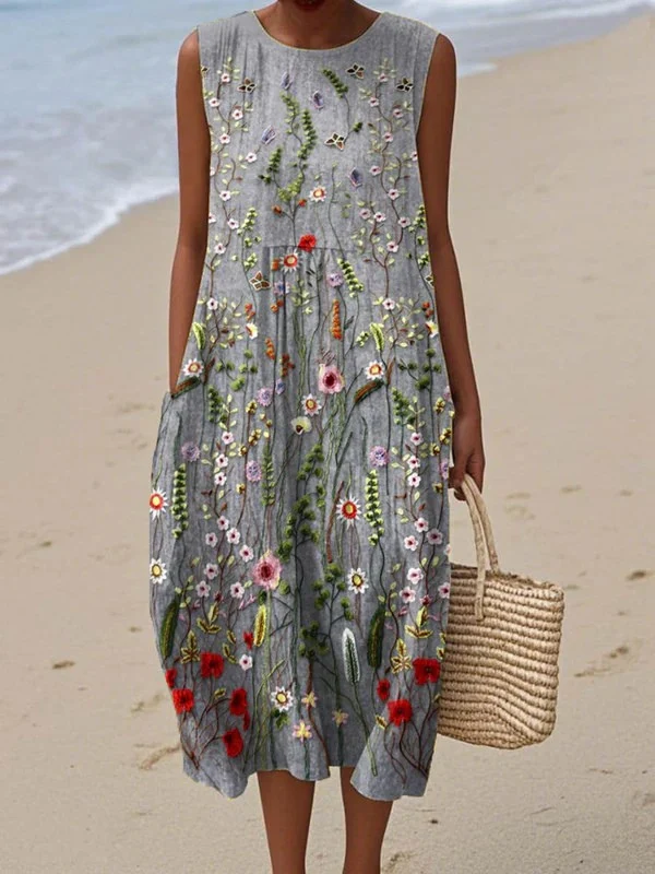 Cara | Wildflower Midi Klänning