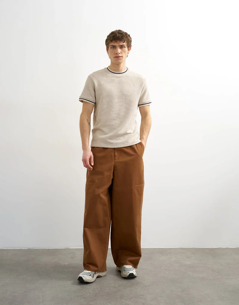 Topman baggy fit trousers with side pockets in brown