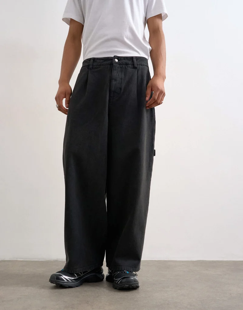 Topman barrel twill carpenter in black