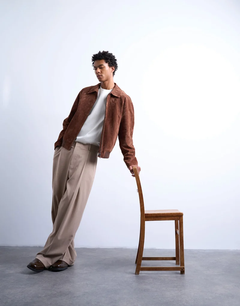 Topman relaxed smart trousers in beige