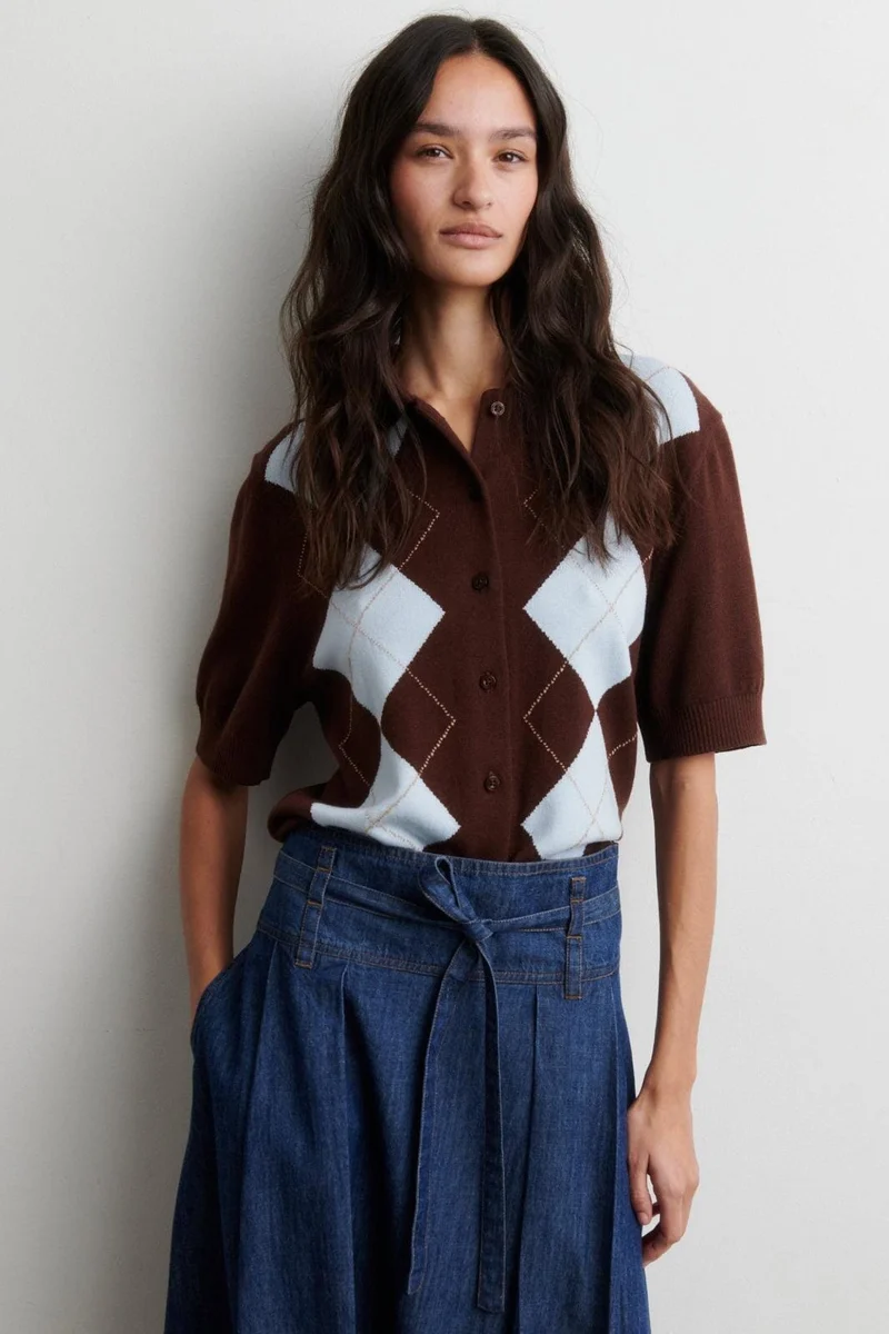 Second Female - Shailene Knit Cardigan 61109 - 6156 Demitasse
