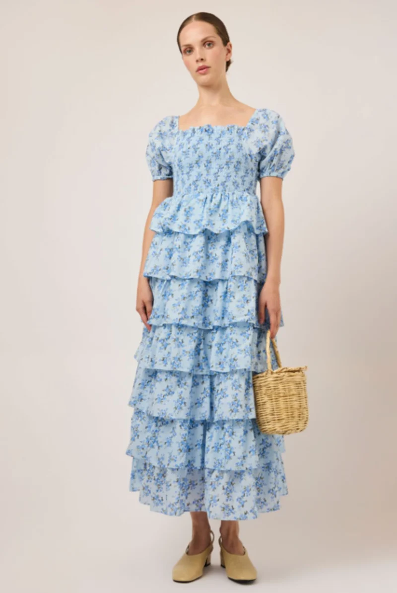 YAS - Yasnora Ss Long Dress - 5113854 Skyway Ditsy Flower