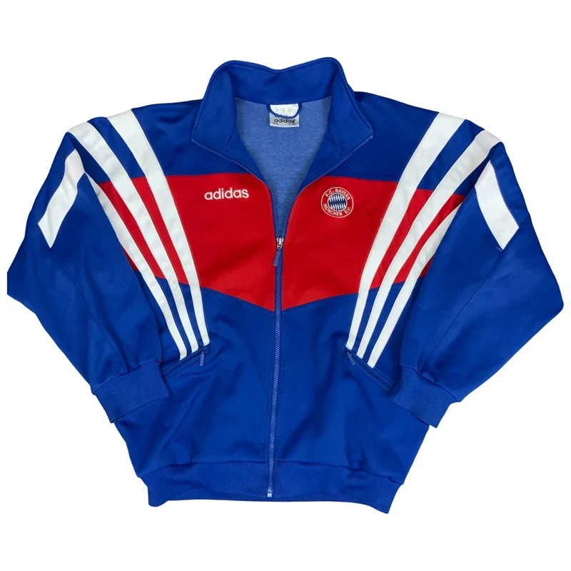 VTG 1995-96 'ADIDAS' BLUE WHITE RED BAYERN MUNICH ZIP-UP TRACK JACKET MED