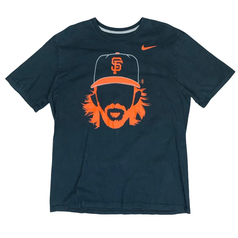 'NIKE' BLACK ORANGE GRAPHIC MLB SAN FRANCISCO GIANTS CASUAL SPORTS T-SHIRT L