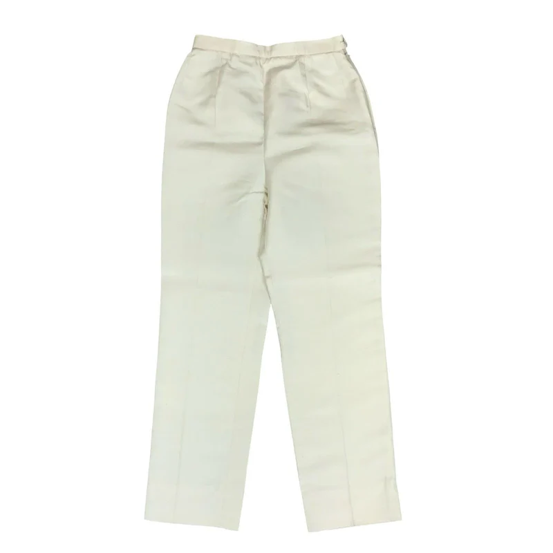 VTG 90s 'DOLCE & GABBANA' OFF-WHITE LUXURY ITALIAN COTTON SILK 3/4 TROUSERS XS