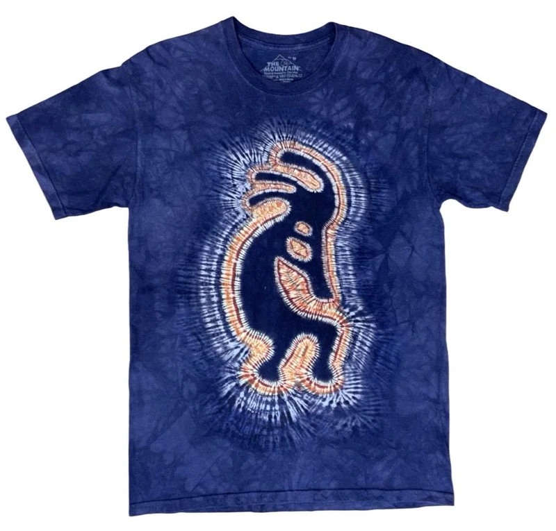 THE MOUNTAIN TIE DYE KOKO KOKOPELLI HOPI NATIVE AMERICAN INDIAN T SHIRT MEDIUM