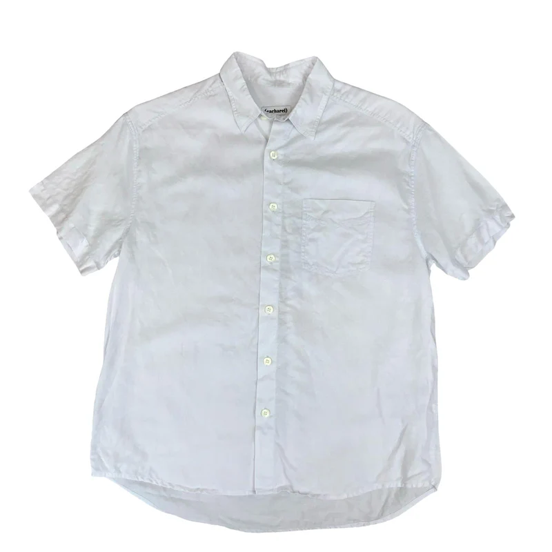 VTG 'CACHAREL' OFF-WHITE BUTTON-UP CHEST POCKET SHORT SLEEVED CASUAL SHIRT MED