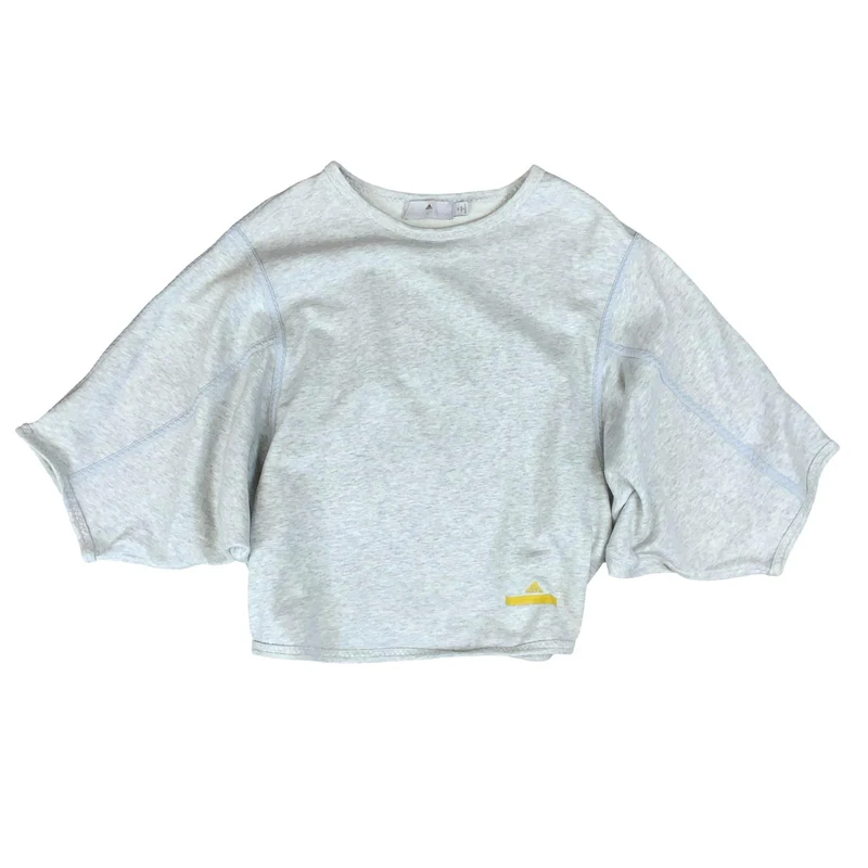 VTG 'ADIDAS' x 'STELLA MCARTNEY' ASM GREY BATWING CROP SWEATSHIRT JUMPER L 16
