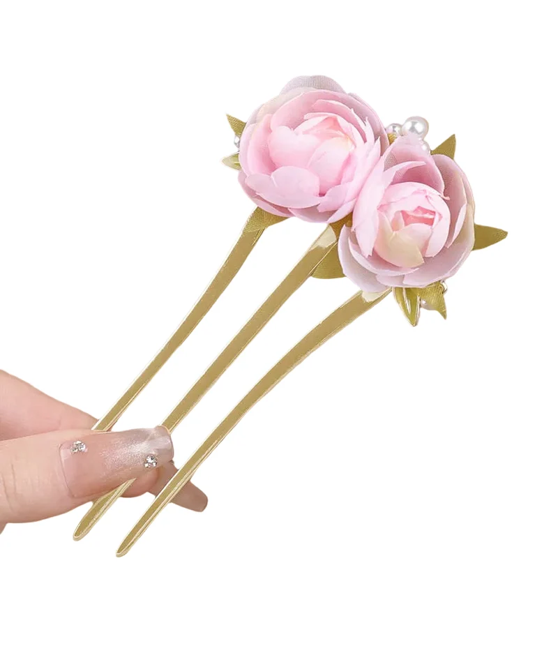 Dam Hårnål Pionmotiv Charmig och Feminin Stil
