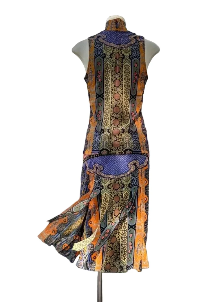 Fina Dam Klänningar Bohemisk Ärmlös Patchwork Design