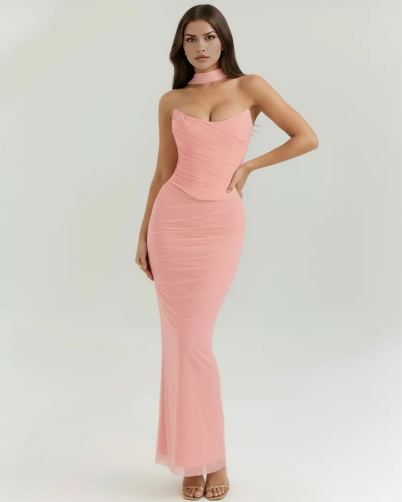 Mia | Elegant Maxi Set Med Korsett Och Kjol