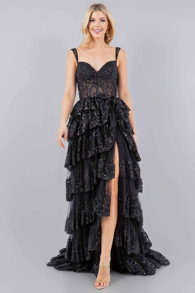 Broderad Hjärtformad Festklänning från Cinderella Couture USA AS8093J