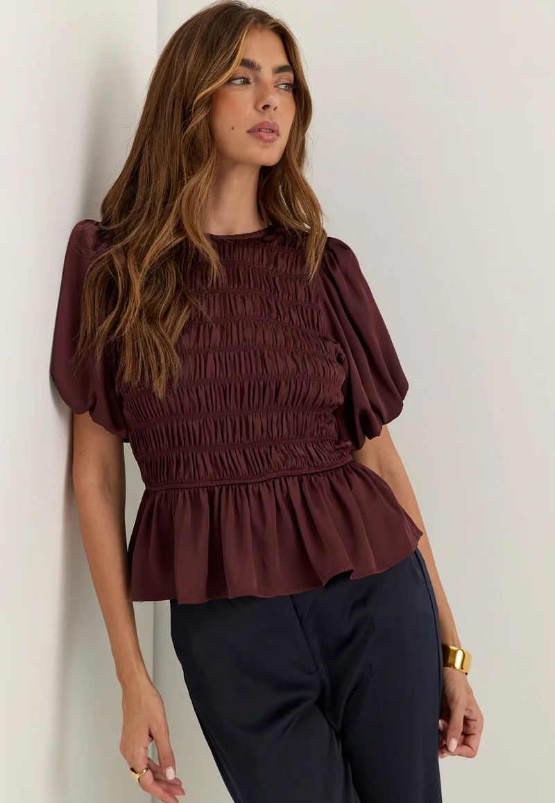 Smock Satin Blouse