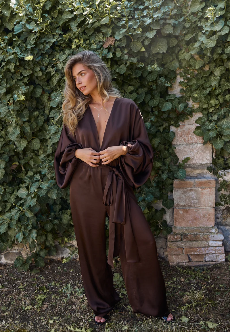 Satin Bubble Hem Jumpsuit
