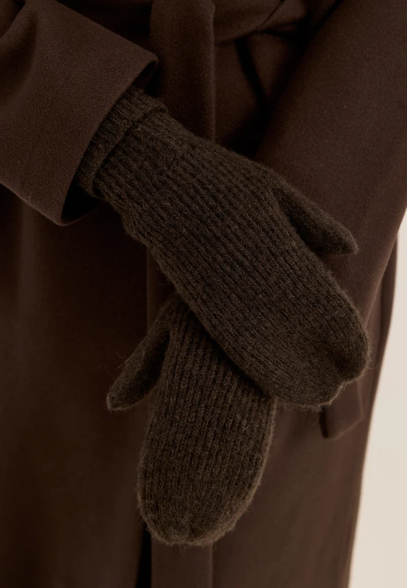 Wool Blend Knitted Mittens