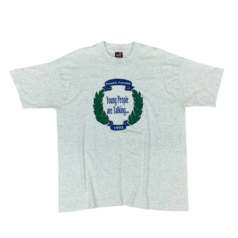 VTG 1995 SCREEN STARS YOUTH FORUM SINGLE STITCH DOUBLE SIDED GRAPHIC TEE XL