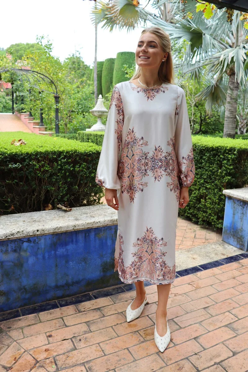 Liberte - Wennise Ls Dress 22340 - Creme Paisley