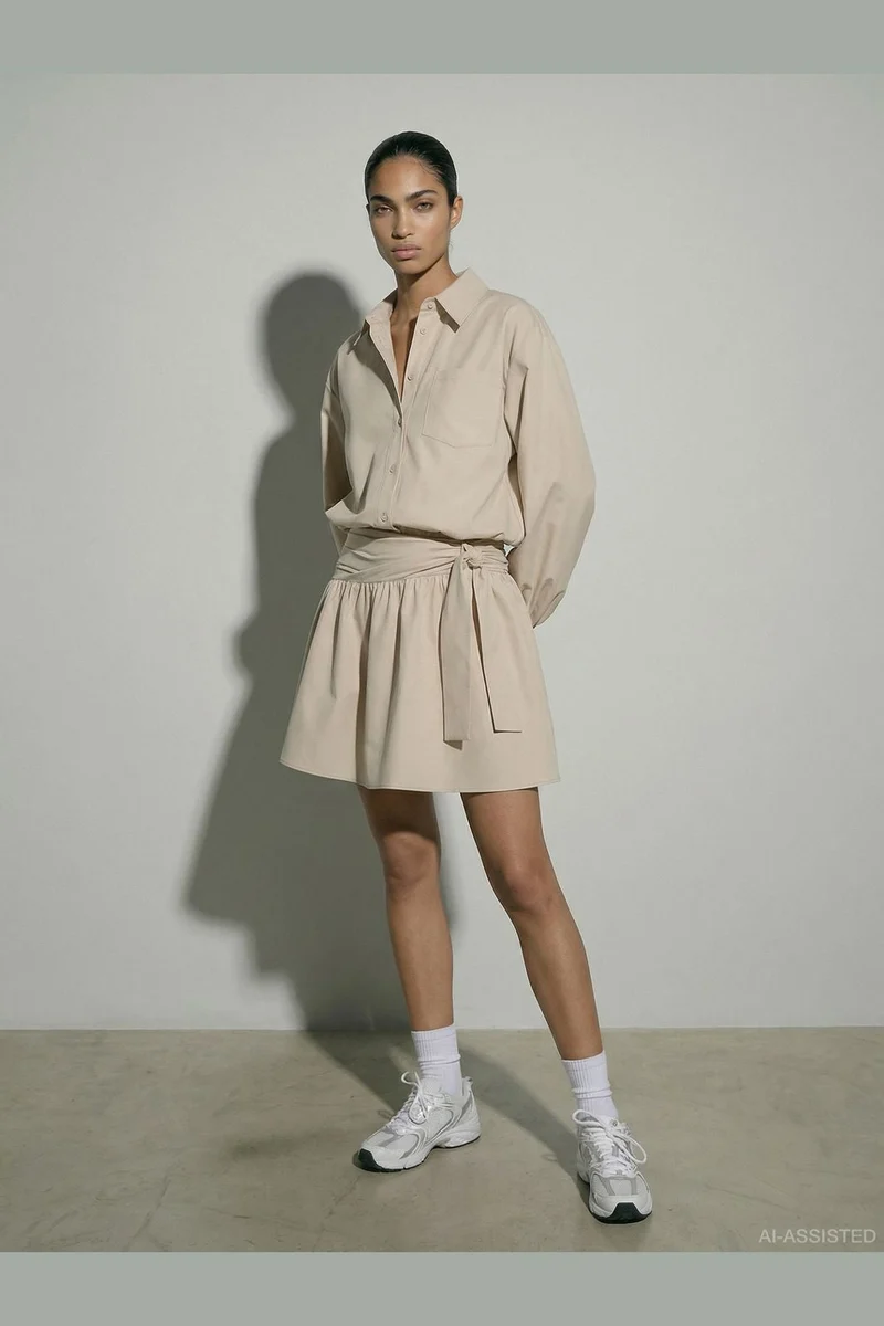 Hypedrop - Hdkaren Wrap Short Skirt 32000846 - 5189343 - White Swan