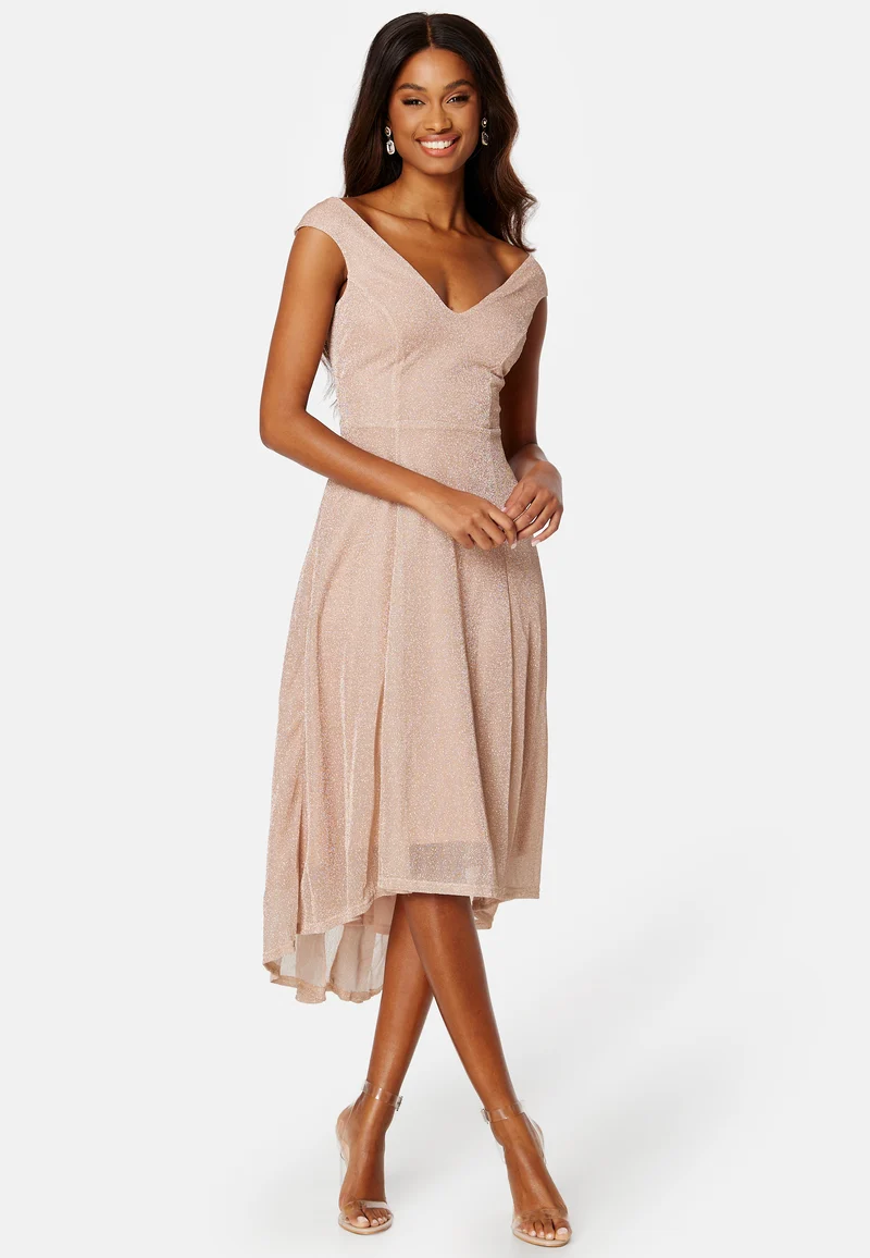 Glitter High Low Midi Dress