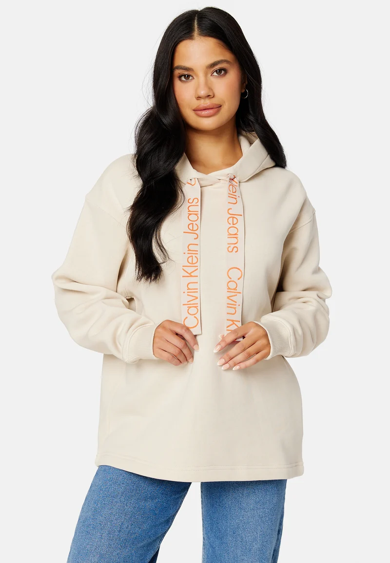 Contrast Drawcords Hoodie