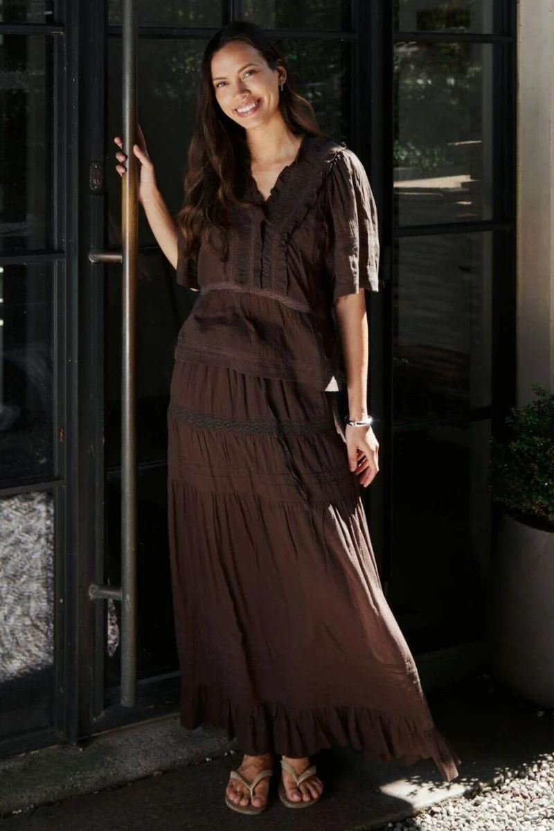 Neo Noir - Fippo S Voile Skirt 165044 - 676 - Dark Brown