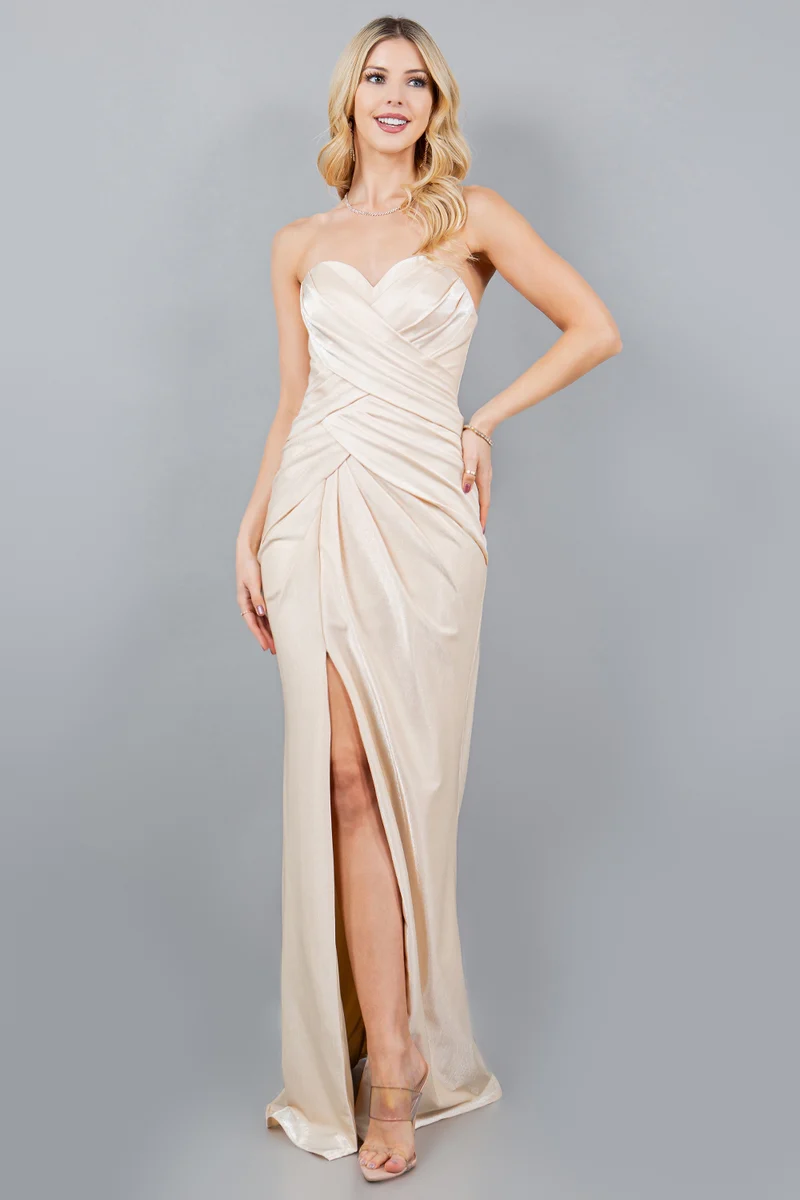 Axelbandslös hjärtformad halsringning Slidklänning med fodral från Cinderella Couture USA AS8095J