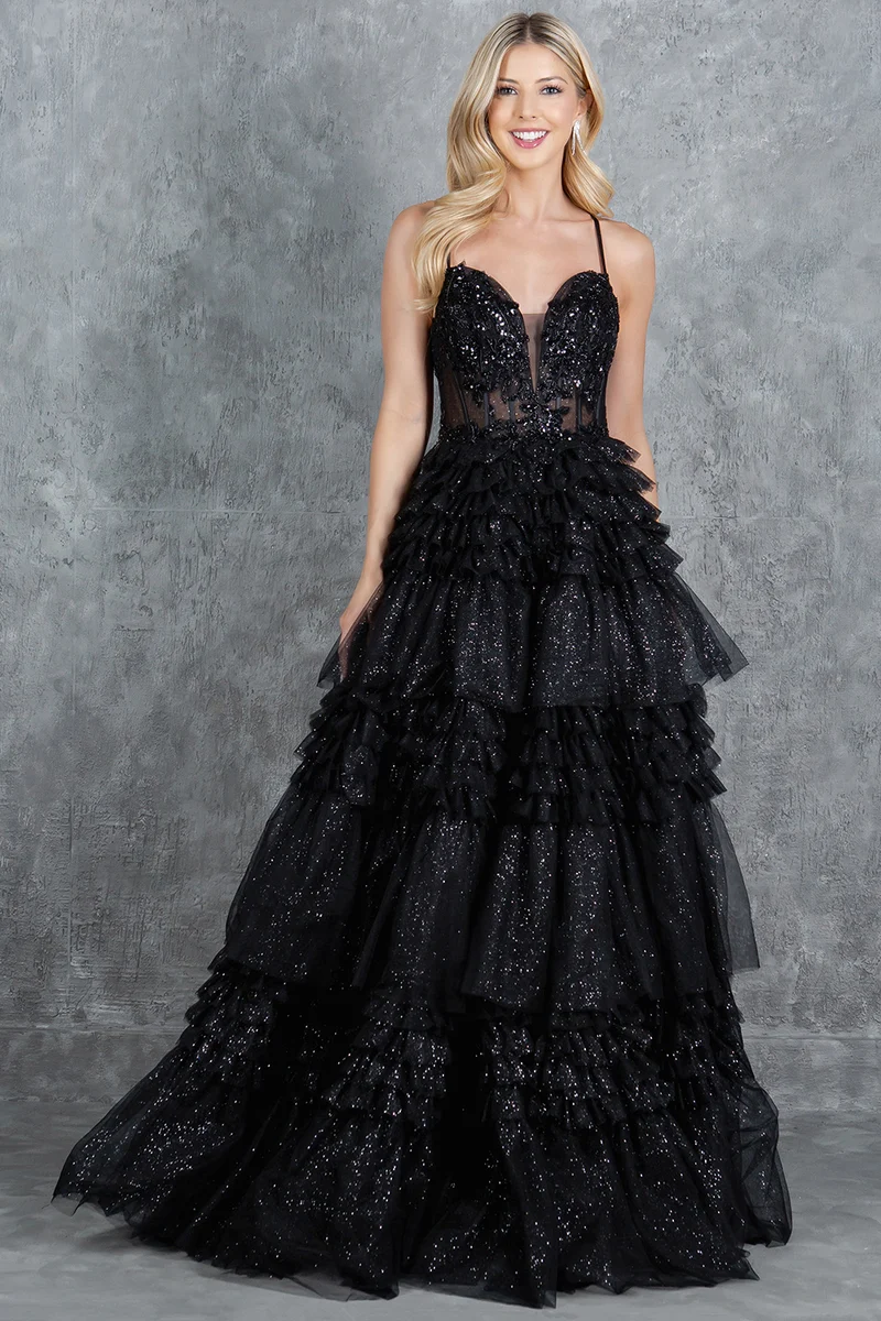 Tyll Hjärtformad A-linjeformad Festklänning från Cinderella Couture USA AS8163J