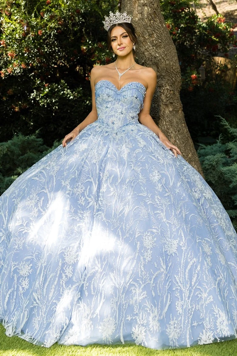 Axelbandslös Hjärtformad Quinceanera-klänning från Cinderella Couture USA AS8071J