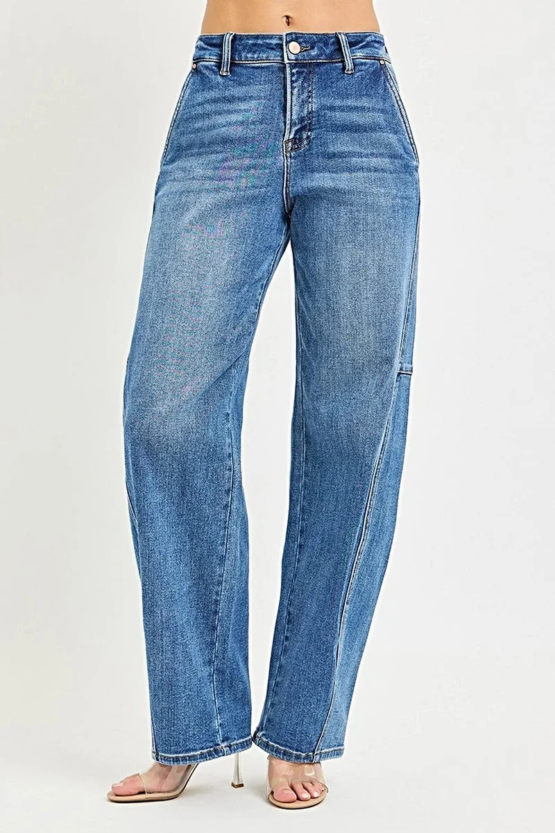 RISEN Slouchy Baggy Jeans - Avslappnade och eleganta denimjeans med avslappnad passform och fickdesign i mjuk bomullsblandning