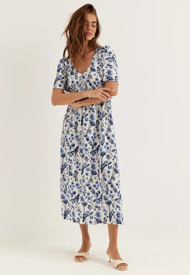 Butterfly Tie Back Midi Dress