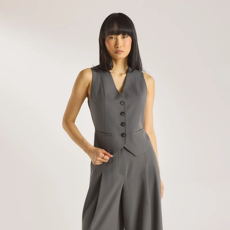 Tailored Waistcoat - Mörkgrå