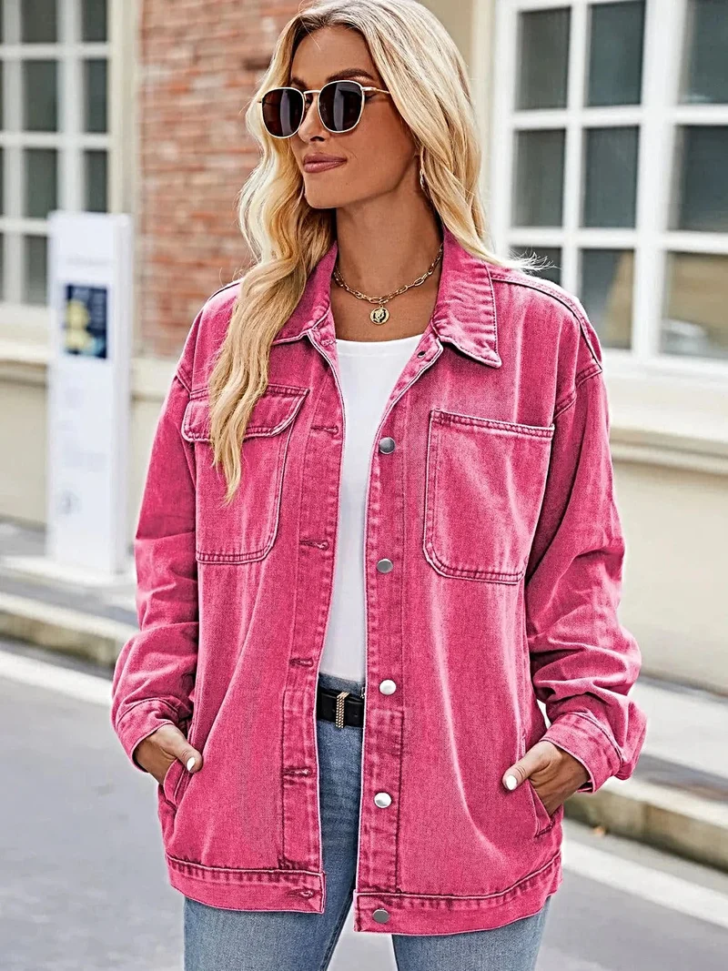Snygg jeansjacka med knappar och fickor - Klassisk passform för okomplicerad elegans