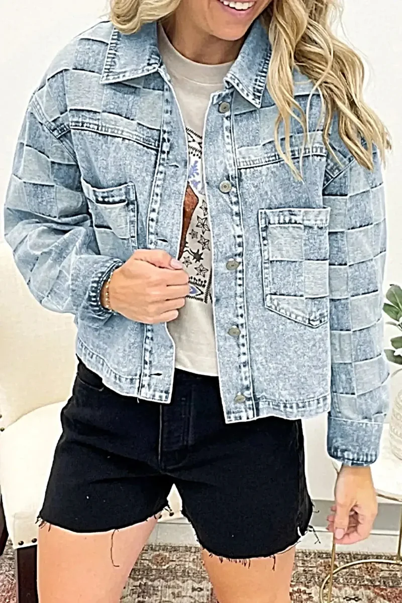 Snygg denimjacka med knappar och fickor - Klassisk 85 % bomullsblandning