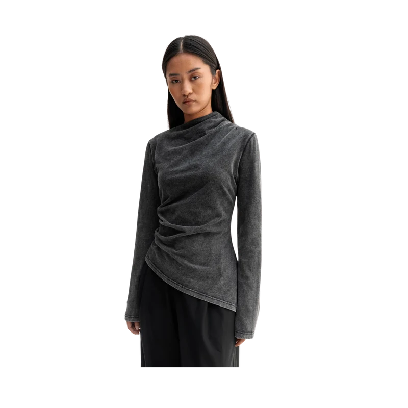 Lizi LS Jersey Tee - Washed Black