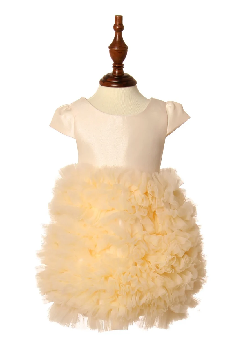 Elegant Söt Ruffled Bubble Babyklänning från Cinderella Couture USA AS9116B