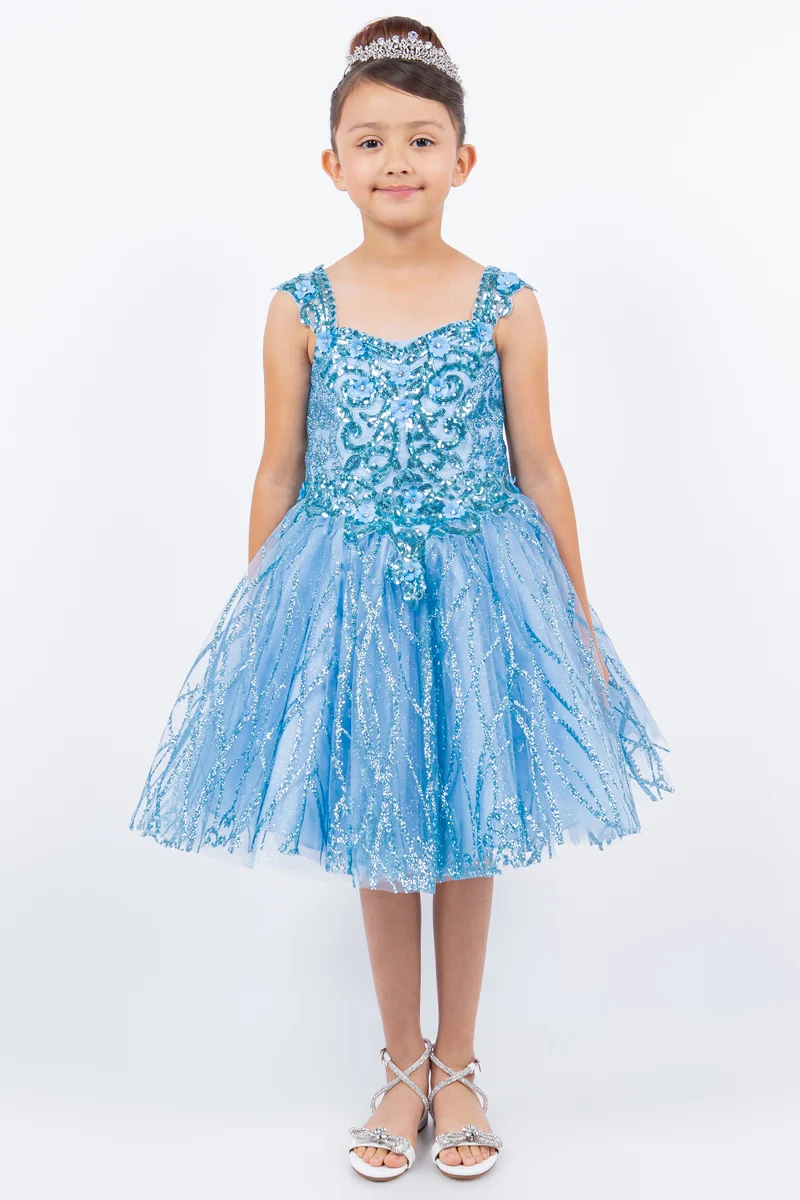 Broderad paljett Sweetheart Neckline Girl Party Dress från Cinderella Couture USA AS5136
