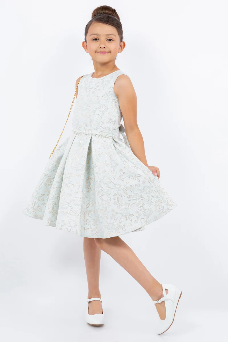 Jacquard Foil Print Girl Party Dress från Cinderella Couture USA AS9164