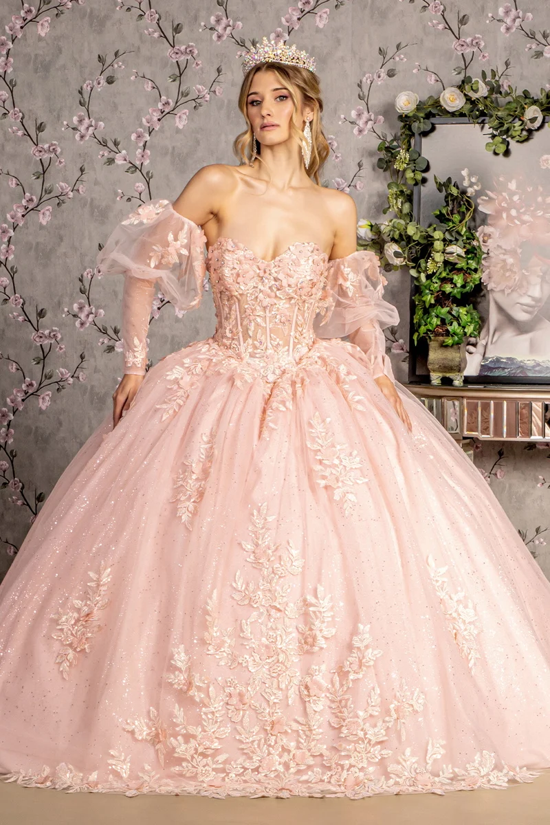 Glitter Embroidery Sweetheart Quinceanera Dress från GLS by Gloria - GL3476