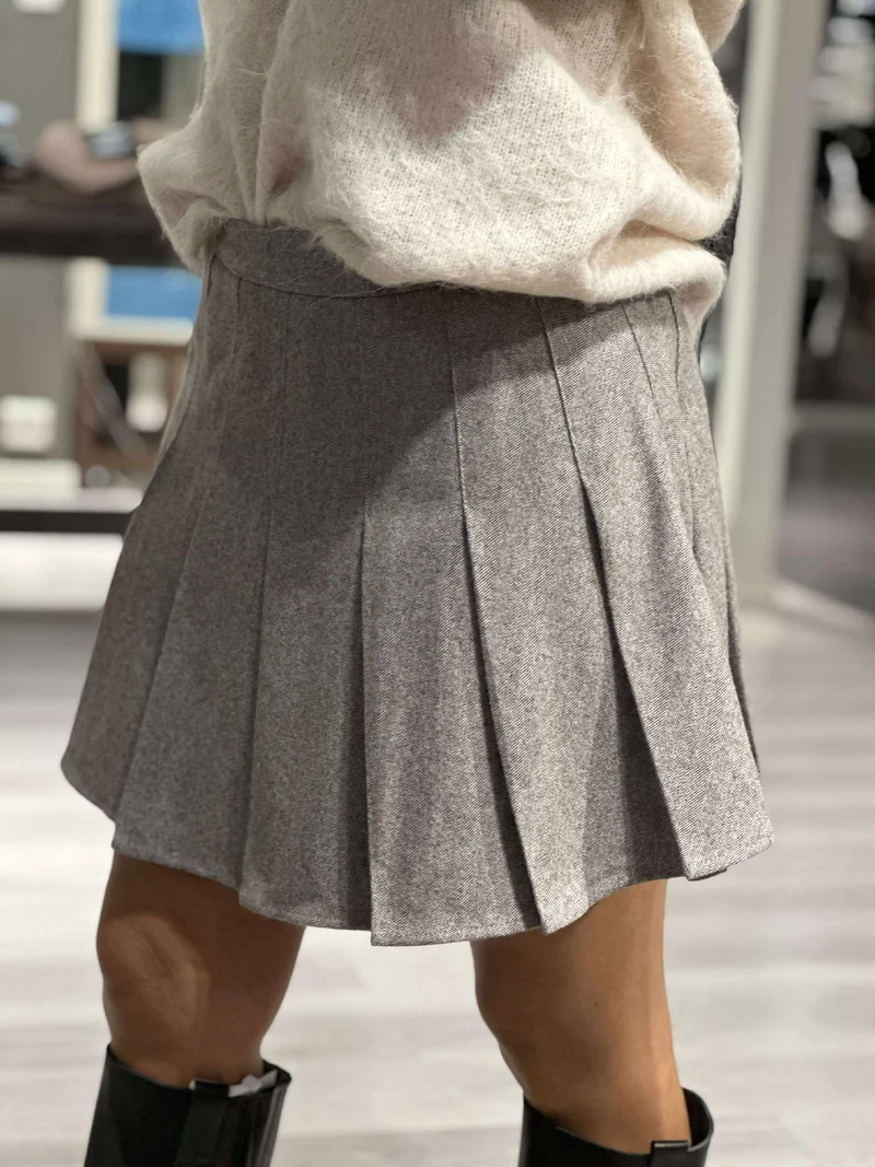 Laurina Herringbone Skirt