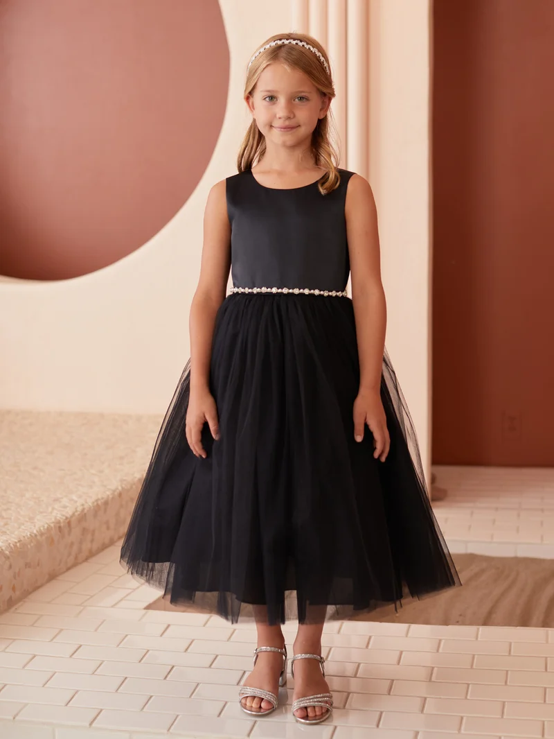 Satin bodice med Tyll Flowers Girl Dress från TIPTOP KIDS - AS5872