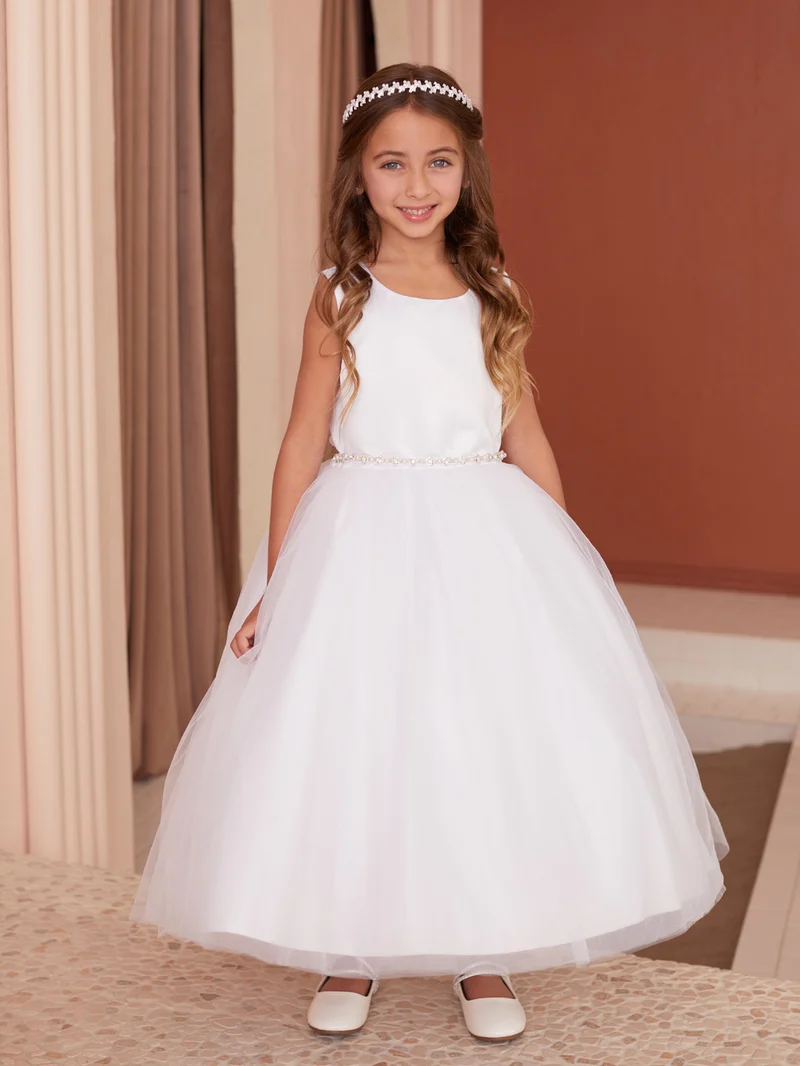 Ärmlös Satin Bodice Flowers Girl Dress från TIPTOP KIDS - AS5863