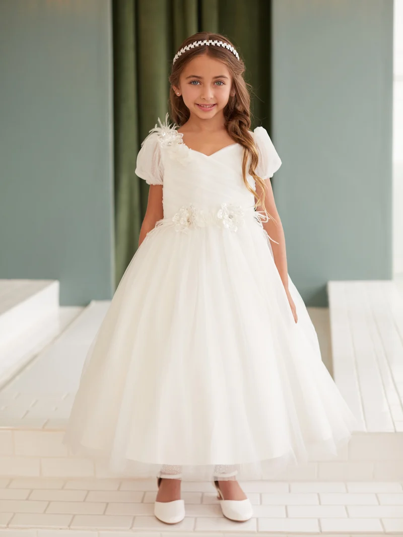 Puff Sleeve 3D Flowers Girl Dress från TIPTOP KIDS - AS5865