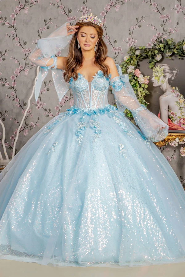 3D Flower Sweetheart Neckline Quinceanera Klänning från GLS by Gloria - GL3486