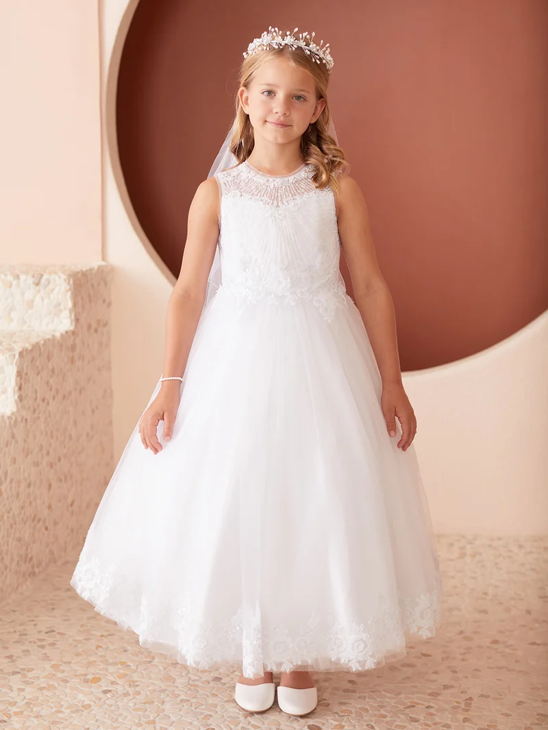 Illusion Neckline Bodice Flowers Girl Dress från TIPTOP KIDS - AS5870