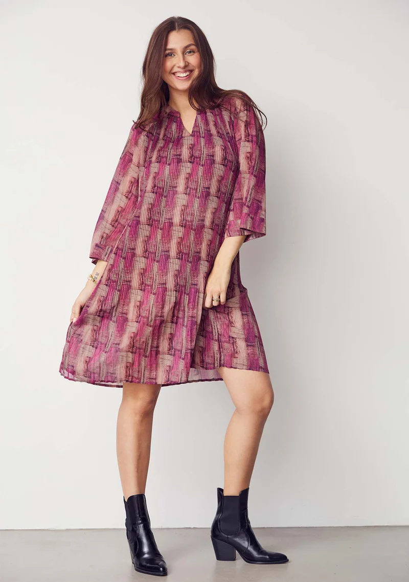 Enge New Dress - Potato/Cerise Flow