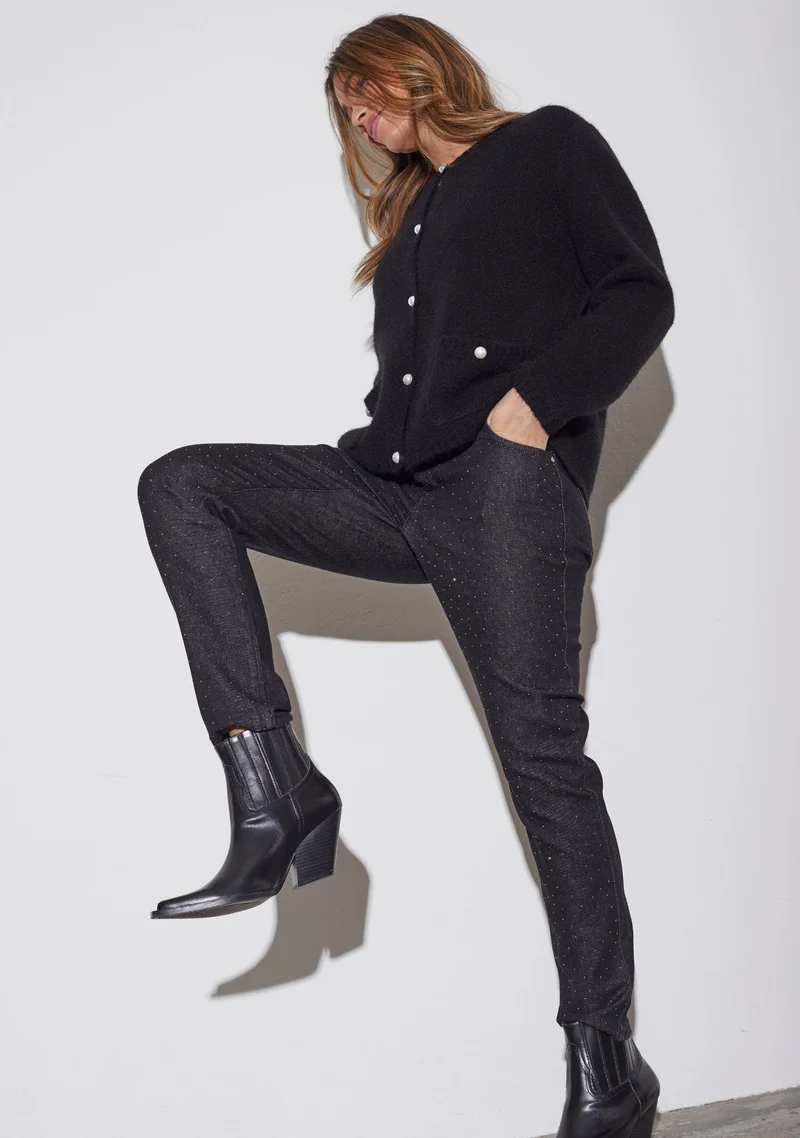 Lucca Shine Jeans - Black Wash