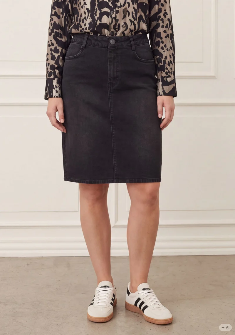 Como Solid Skirt - Washed Black