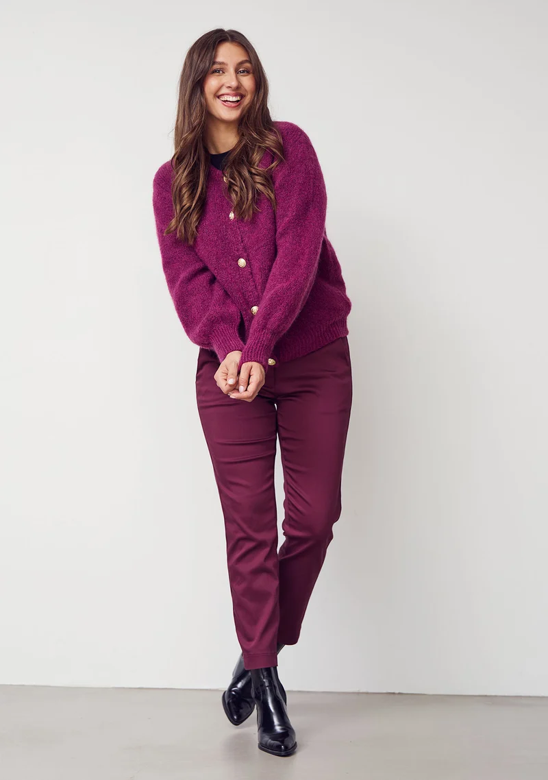 Joa Knit Cardigan - Cerise