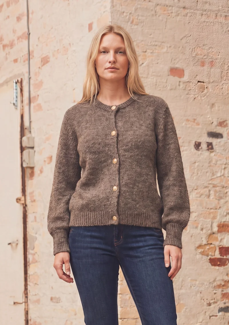 Joa Knit Cardigan - Taupe Melange